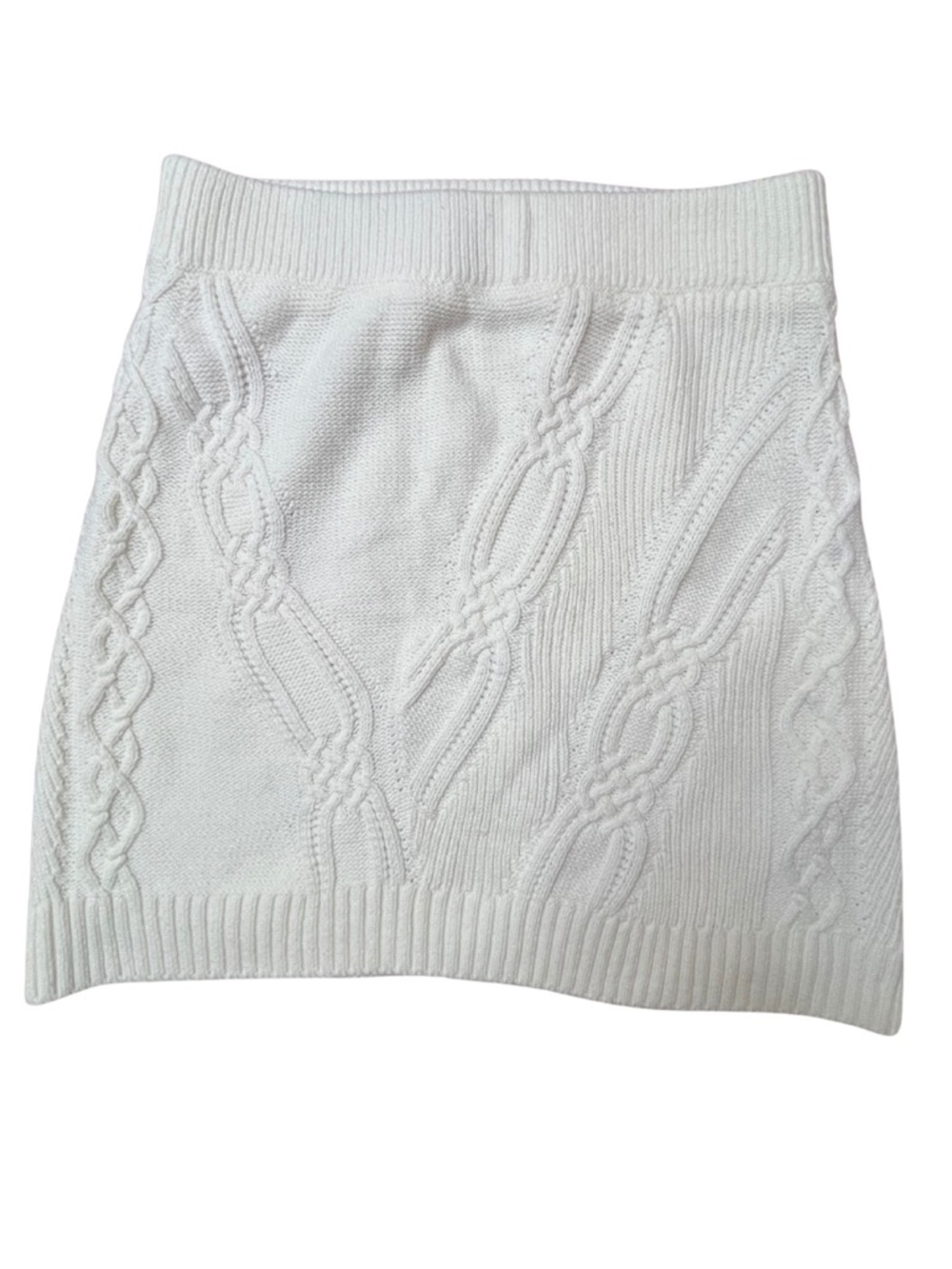 Maeve Anthropologie Ivory Cable Knit Sweater Mini Skirt Size Small